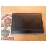 Serving Tray: silver with shiny texture and two handles