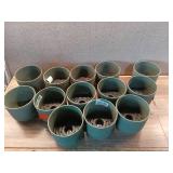 Pack of 13 ,7 in. Cordelia Green Leaf Print Self-Watering Recycled Materials Planter (7 in. D x 6 in. W) - Retail: $169