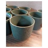Pack of 13 ,7 in. Cordelia Green Leaf Print Self-Watering Recycled Materials Planter (7 in. D x 6 in. W) - Retail: $169
