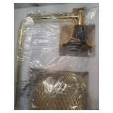 Modern White Mesh Table Lamp - gold