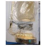 Modern White Mesh Table Lamp - gold