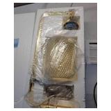 Modern White Mesh Table Lamp - gold