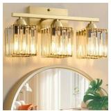 Modern Crystal and Brass Vanity Light - Retail: $189