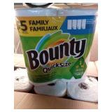 Pack of 2 ,Bounty Paper Towels Quick Size, White, 16 Family Rolls = 40 Regular Rolls - Retail: $82
