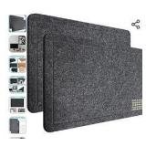 Bulletin Board, 2 Pack 24 x 16 Inches Foldable Decorative Felt Pin Board with 50 Push Pins to Display Photos, Notes, Poetry, Suitable for School, Home, Office, Wall, Refrigerator, Cabinet - Black