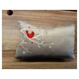Pillow Perfect Indoor Velvet Christmas Cardinal Gray Throw Pillow Cover 12 X 18 X 0.2