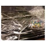 Pack of 2 ,Bulletin Board, 2 Pack 24 x 16 Inches Foldable Decorative Felt Pin Board with 50 Push Pins to Display Photos, Notes, Poetry, Suitable for School, Home, Office, Wall, Refrigerator, Cabinet -