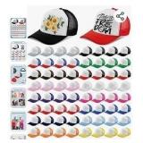 64 Pcs Unisex Sublimation Blank Mesh Trucker Hat 16 Colors Bulk DIY Adjustable Plain Polyester Baseball Caps Colored Summer Trucker Cap for Men Women Embroidery Printing Outdoor Sports Supplies - Reta