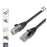 Pack of 5 ,QualGear QG-CAT6R-CCA-25FT-BLK CAT 6 High Speed Internet and Ethernet Cable for Home and Office Use - 24 AWG, Up to 1 Gbps, 250MHz, Gold Plated Contacts, RJ45, CCA, Black - 25ft