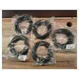 Pack of 5 ,QualGear QG-CAT6R-CCA-25FT-BLK CAT 6 High Speed Internet and Ethernet Cable for Home and Office Use - 24 AWG, Up to 1 Gbps, 250MHz, Gold Plated Contacts, RJ45, CCA, Black - 25ft