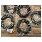 Pack of 5 ,QualGear QG-CAT6R-CCA-25FT-BLK CAT 6 High Speed Internet and Ethernet Cable for Home and Office Use - 24 AWG, Up to 1 Gbps, 250MHz, Gold Plated Contacts, RJ45, CCA, Black - 25ft