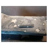 Kids Couch, 2-in-1 Soft Toddler Couch Fold Out with with Blanket and Cloud Pillow, Glow in The Dark, Toddler Chair Comfy, Convertible Sofa to Lounger, Gifts for Kids Girl Boys, Medium Grey Star