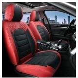 FLORICH Front Seat Car Seat Covers, Red And Black