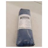 XeGe Faux Fur Bed Skirt with Velvet Platform, Navy Blue, Queen