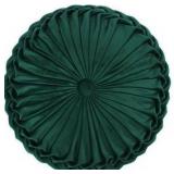 Round Pleated Velvet Throw Pillow