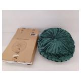 Round Pleated Velvet Throw Pillow