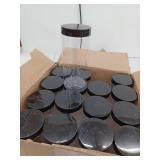 16oz Clear Plastic Storage Containers with Black Lids- Pack of 16