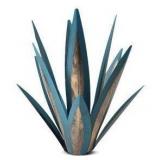 Royal Blue Metal Agave Garden Sculpture Lot of 3