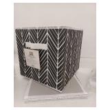 DII Nonwoven Polyester Cube Herringbone Black Square 11x11x11 Set of 2