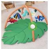 Tropical Leaf Baby Play Mat with Activity Gym