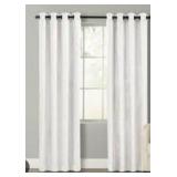 CASA White Linen Grommet Sheer Curtain Panel 72 Inches Long
