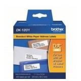 BROTHER Printer Label, 3 1/2 in Label Wide, 1 1/8 in Label Height, White, 1 in Core Dia.