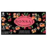 Bonsai Cherry Peach Sweetened Sparkling Water, 12 fl oz cans, 8 pack