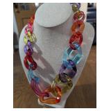 Colorful Lucite Chain Link Necklace