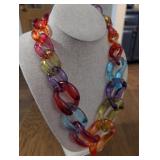 Colorful Lucite Chain Link Necklace