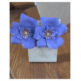 Handcrafted Blue Paper Flower Wall Art