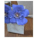 Handcrafted Blue Paper Flower Wall Art