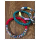 Handcrafted Beaded Roll-On Bracelets Set