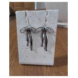 Handcrafted Silver Bow Drop Earrings