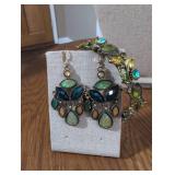 Art Deco Style Opal and Crystal Jewelry Set