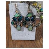 Art Deco Style Opal and Crystal Jewelry Set