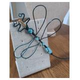 Handcrafted Turquoise Blue Wire Dragonfly Broach