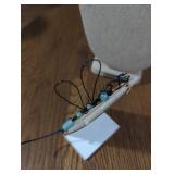 Handcrafted Turquoise Blue Wire Dragonfly Broach