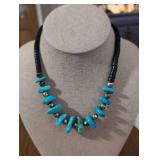 Southwestern Turquoise and Black Heishi Bead Necklace