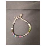 Modern Jewelry Set with Interlocking Circles Necklace and Beaded Bracelets