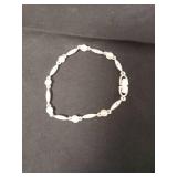 Pearl and Crystal Drop Earring and Bracelet Set