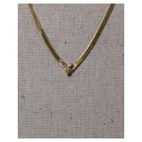 14K Gold Jewelry Set with Ruby Ring and Diamond Herringbone Necklace