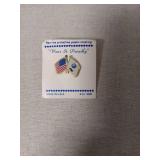 USA and AT&T Crossed Flags Lapel Pin