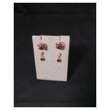 Red Stone Jewelry Set with Bracelet and Earrings