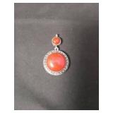 Red Coral Sterling Silver Jewelry Set