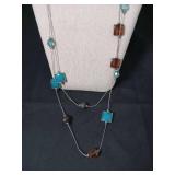 Turquoise and Amber Mixed Bead Jewelry Set