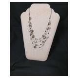 Multi-Strand Crystal and Pearl Beaded Necklace