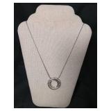 Two-Tone Twisted Circle Pendant Necklace