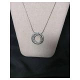 Two-Tone Twisted Circle Pendant Necklace