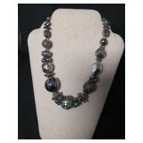 Chunky Silver-tone Mixed Bead Statement Necklace