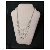 Multi-Strand Silver Oval Link Necklace